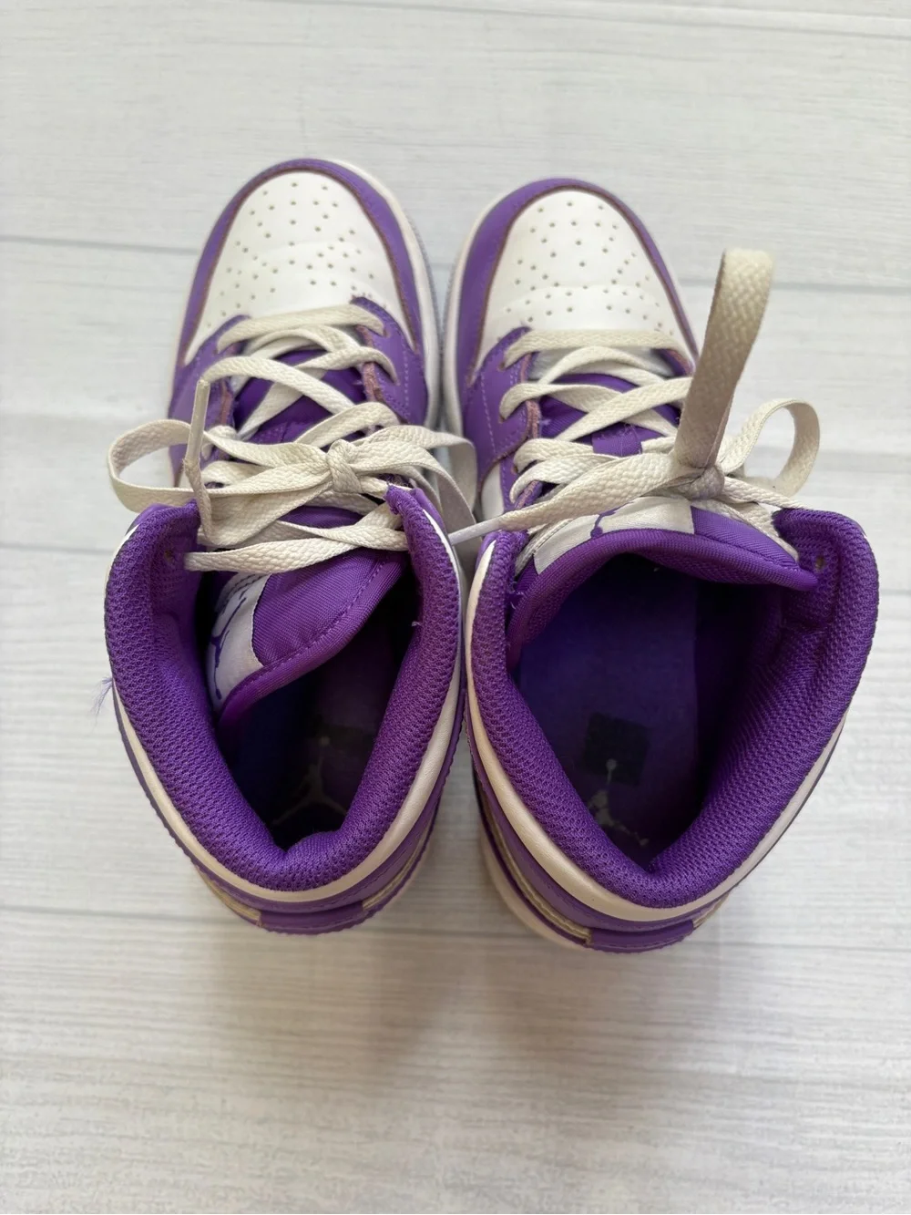 Nike Kids Purple and White High-Top Sneakers